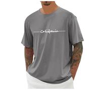 Men's Athletic T-Shirt Quick Dry Breathable Running Workout Shirts Crewneck Performance Training Fitness Tee Gym T-Shirt Bodybuilding Training Workout Lifting Top Clothing Jumpers (Grey,3XL)