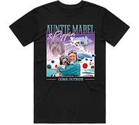 Men's Auntie Mabel & Pippin Homage T-Shirt Tee Funny 90s Kid UK TV Show Come Outside Black M