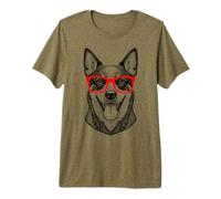 Mens Australian Cattle Dog with Glasses Premium T-Shirt