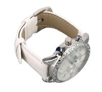 Men's Automatic Clock, Mechanical Bracelet Clock with 30 M Water Resistant Lunar Phase (White Dial White Strap)