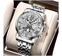 Men's Automatic Movement Watch Mechanical Wrist Watch with Hollow Design for Men Wedding Every Day Wearing