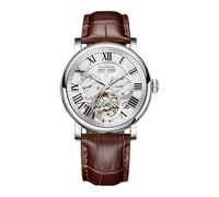 Men's Automatic Tourbillon Vintage Watch - Black Leather Strap, Skeleton Roman Dial, Day-Date Calendar, 30 ATM Waterproof, Luminous Hands - Classic & Fashion Watch for Men