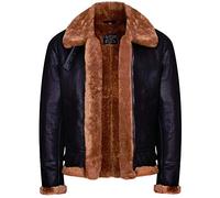Men's Aviator Ginger Brown B3 Real Shearling Sheepskin Leather Bomber Flying Jacket