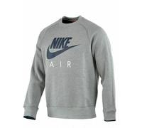 Nike Men's Aw77 Flc Crew-Air Heritag Long Sleeve Top - Dark Grey Heather/Obsidian, Medium