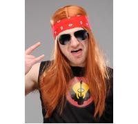 Smiffys 90's Rocker Kit Auburn Wig Bandana Sunglasses Mens Adults Fancy Dress