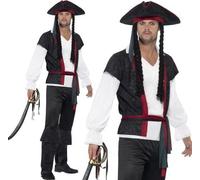 Smiffys Aye Aye Pirate Captain Costume, Black, L