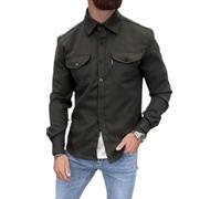 Men's B Button Down Shirt Jacket Casual Stylish Shirt Jackets(Green,XL)
