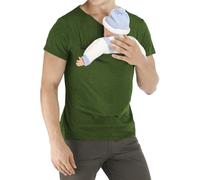 Men's Baby Carrier Soothing V-Neck Short Sleeve Kangaroo T-Shirt Tops Short Sleeve T-Shirt for Men Skin to Skin T-Shirt with Men's Tendencies Sleep Shirt Male Slim Fit Short Sleeve Shirts, Green, M