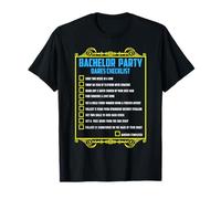 Mens Bachelor Party Checklist: Grooms Stag Night Dares Game T-Shirt