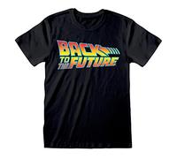 Men's Back to The Future Vintage Logo Black T-Shirt