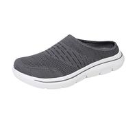 Mens Backless Slip On Sneakers Shoe,Breathable Slip On Mules,Men's Backless Mesh Walking Mules Shoes,Lightweight Casual Mule Open Back Sneakers,Comfortable,Soft,for Walk,Fitness Dark Gray
