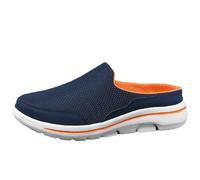 Mens Backless Slip On Sneakers Shoes,Mesh Slip On Mules for Men,Casual Mule Open Back Sneakers,Men's Heelless Casual Mules Shoe,Lightweight Breathable,for Walking,Sports & Outdoor Dark Blue