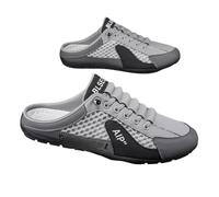Men's Backless Sneakers,Mens Backless Slip On Sneakers Shoe,Men's Heelless Casual Mule Shoes,Mens Breathable Mules,Anti-Skid and Comfort,for Indoor,Outdoor and Walk Gray