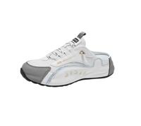 Men's Backless Sneakers,Men's Slip On Mule Sneakers,Mesh Casual Mule Open Back Sneaker,Mens Breathable Mules,Soft Backless Trainers Mens,Comfortable Sneaker,for Outdoor,Running White
