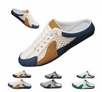Men's Backless Sneakers,Mesh Trendy Slip On Mule Sneakers,Summer Casual Comfortable Mesh Breathable Slip On Mules (1pcs-B,8.5)