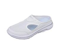 Mens Backless Sneakers, Trainers Men Barefoot, Breathable Mesh Hollow Out Sneakers Slip On Sports Shoe With Anti Slip Soles Lightweight Wedge Walking Shoes Flat Bottom Non Slip Large Couple Shoe