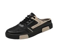 Men's Backless Trainers,All Match Casual Open Back Sneakers,Men's Backless Sneakers Casual Mules,Mesh,Arch Support,Non Slip,for Leisure,Sports and Outdoor Activities Black