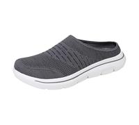 Men's Backless Trainers,Mens Backless Sneakers,Mesh Slip On Mule Shoes Breathable,Lightweight,Non Slip,All-Match,Soft,for Hiking,Camping,Hiking and Backpacking Gray