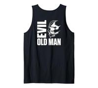 Mens Backprint Evil Old Man The Evil Old Man Skull Tank Top