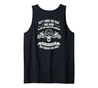 Mens Backprint God created the woman and then he invented beer Tank Top