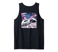 Mens Backprint Two JDM Japan Drifting Racing Cars Tokyo Skyline Tank Top
