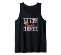 Mens Bad Veins Build Character Phlebotomist Funny Phlebotomy Tech Tank Top