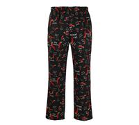 Men's Baggy Chef Pants Elastic Waist Kitchen Trousers Floral Printed Hotel Restaurant Work Pants Loose Fit Graphic Trousers Red