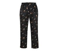 Men's Baggy Chef Pants Elastic Waist Kitchen Trousers Floral Printed Hotel Restaurant Work Pants Loose Fit Graphic Trousers Brown