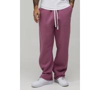 Men's Baggy Fit Man Script Embroidered Joggers | Mauve | Size Medium | BOOHOOMAN