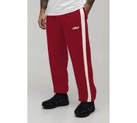 Men's Baggy Fit Panelled Bungee Hem Jogger | Red | Size X-Small | BOOHOOMAN