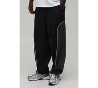 Men's Baggy Fit Panelled Cuffed Jogger | Black | Size 2X-Large | BOOHOOMAN