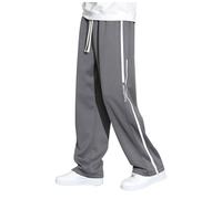 Men's Baggy Fleece Wide Leg Sweatpants Sport Comfy Loose Fit Open Bottom Joggers Straight Leg Yoga Casual Open Leg Lounge Pants Wide Legged with Pockets Track Pants Mens Tall Grey