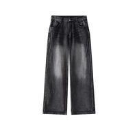 Men's Baggy Jeans High Waist Pants Plus Size Straight Vintage Micro-Flared Casual Loose Style Hip Hop Streetwear Chic Spring And Autumn Palazzo Versatile Pants Cheap, Black, L