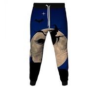Men's Baggy Jogging Bottoms, Men's Stretch with Elastic Band, Training Trousers, High Waist with Drawstring, Leisure Trousers, Scary Pumpkin Head, Sports Trousers, Cinch Bottom, Lightweight Fabric