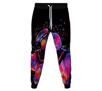 Men's Baggy Jogging Bottoms, Men's Stretch with Elastic Band, Training Trousers, High Waist with Drawstring, Leisure Trousers, Scary Pumpkin Head, Sports Trousers, Cinch Bottom, Lightweight Fabric