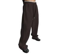 Men's Baggy Sweatpants - Athletic Wide Leg Loose Fit Drawstring Elastic Waist Open Bottom Casual Jogger Pants with Pockets Track Trousers for Sports and Daily Wear (Chocolate Brown,L)