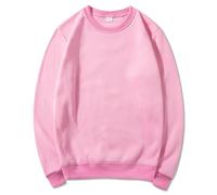 Mens Baggy Sweatshirt, Oversized Fleece Sweatshirts Crewneck Thermal Sweater Long Sleeve Casual Pullover Solid Color Sports Jumper Comfy Soft Workout Loungewear Plain Autum Jumper Outdoor Pink