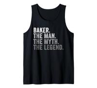 Mens Baker The Man The Myth The Legend Funny Baker Tank Top