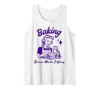 Mens Baking Because Murder is Wrong Vintage Baker Women Kitten Tank Top