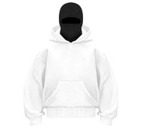 Mens Balaclava Hoodie Full Zipper Double Hooded Travel Pet Pouch Hoodies Winter Oversized Sweatshirts Men Women Pullover Merry Christmas Elk Print Long Sleeved Warm Wind-resistant Athletic Workout