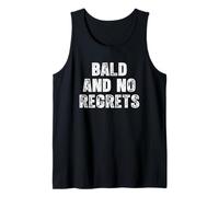 Mens Bald & No Regrets - Funny Saying Shaved Head Men Guys Bald Tank Top
