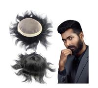 Men's bald wig 100% Human Men Toupee Hair Replacement System Human Hair ToupeeMale Hair Prosthesis Men Wig Hair pieces Bald cap(Darkest brown,8x10)