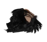 Men's Balding Wig, Short Straight Synthetic Hair Old Man Costume | Black Lightweight Net Base, Integrated Fringe, Knotted Roots, Realistic Appearance for Halloween Theatre Cosplay and Photo