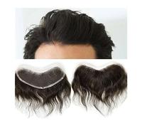 Men's Baldness Cover Wig Hairline Toupee for Men, Breathable V-shape French Lace Base Men's Toupee Natural Hairline Indian Remy Hair System 1.5×7" Lace Frontal Men's Toupee Men's Daily Travel Wig(3#)