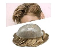 Men's Baldness Cover Wig Indian Remy Human Hair Replacement System 6" Men Hairpieces Frence Lace with PU Base Men's Toupee Wave Prosthesis Units Men's Toupee Men's Daily Travel Wig