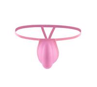 Mens Ball Pouch Thongs Sexy Jock Strap Sports Supporters Briefs Comfort Bulge Enhancement Bikini with Hammock Pouch Thong Underwear Lightweight Workout Men's G Strings Thongs Soft Pink