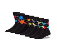 Mens Bamboo Crew Socks (7 Pairs Multipack) Argyle - Super Soft, MoistureWicking, Antibacterial, Breathable. For Work, Casual or Boys School Socks. Crafted By Team Behind Pringle Mens Socks. UK 7-11