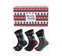 Men's Bamboo Sock Gift Box - Festive Food & Drinks Sock Talk Black 7-11