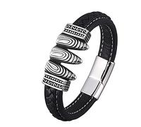 Men's Bangle for Men, Men's Bracelet Vintage Totem Bracelet Charms Wrist Chain Stainless Steel with Magnetic Clasp, Without zirconia