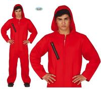 Mens Bank Robber Fancy Dress Costume Red Heist Convict Stag Do Suit New fg